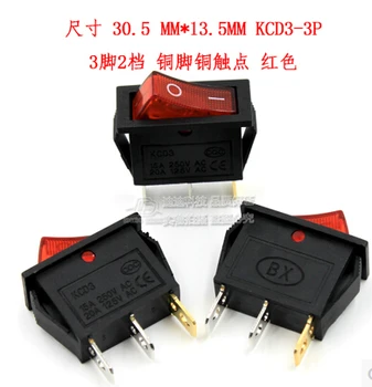 

free shippinp 10Pcs 3 Pin SPST Neon Light On/Off Rocker Switch AC 250V/10A 125V/15A red