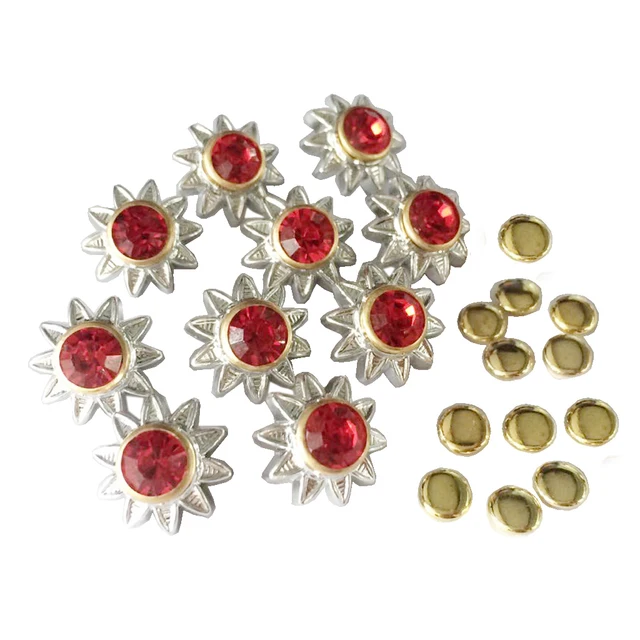 HARFINGTON 100pcs Crystal Rivets 8mm Rhinestone Rivets Rapid Stud Rivets For