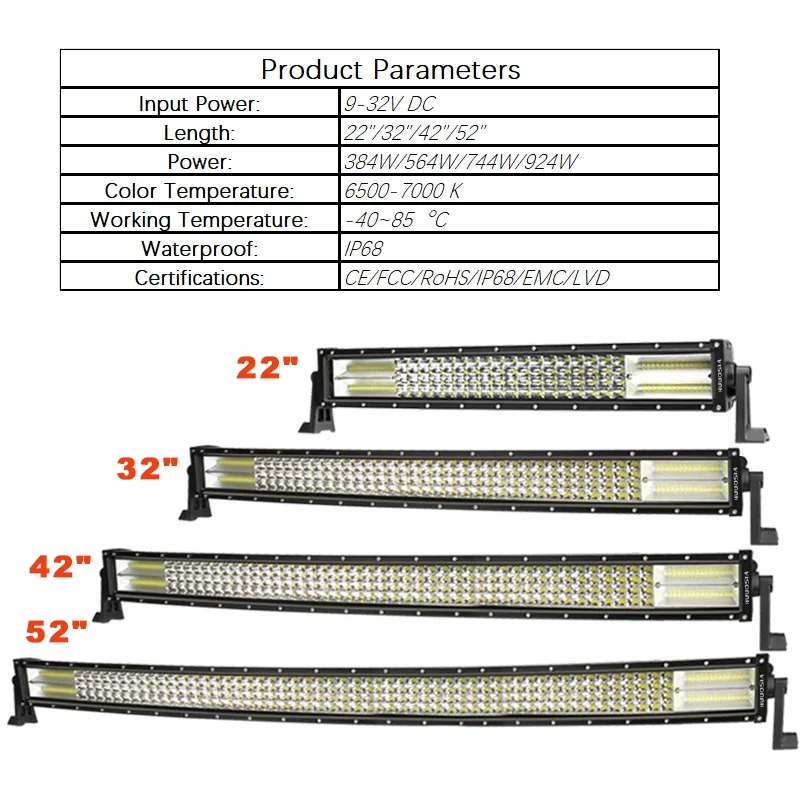 VISORAK Quad-row 22 32 42 5" изогнутый внедорожный светодиодный светильник, светодиодный бар 4x4 светодиодный бар для автомобиля, трактора, лодки, 4WD 4x4 SUV ATV Truck