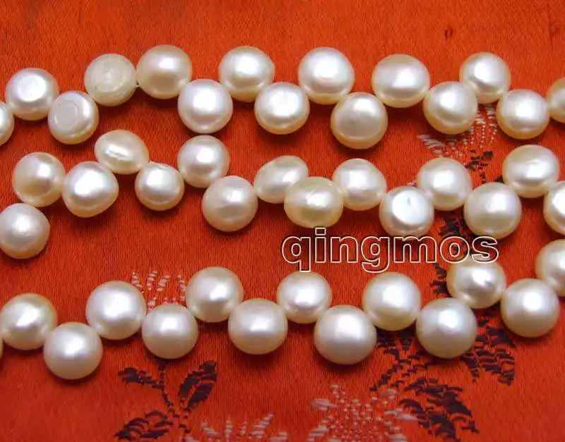 Jewelry & Accessories Generous 7-8mm Pink Flat Round Side Drilled Natural Freshwater Pearl Loose Beads Strand 14-los770 Wholesale/retail Free Shipping Agreeable Sweetness