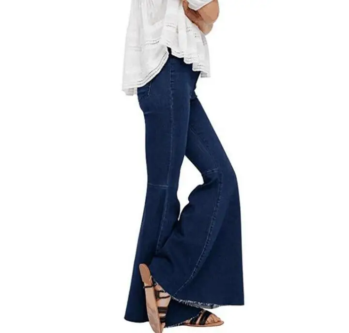 

Full-length Bell-Bottoms flare pants stretching cool soft mid-waist light washed regular Trousers 2019 autumn women jeans female