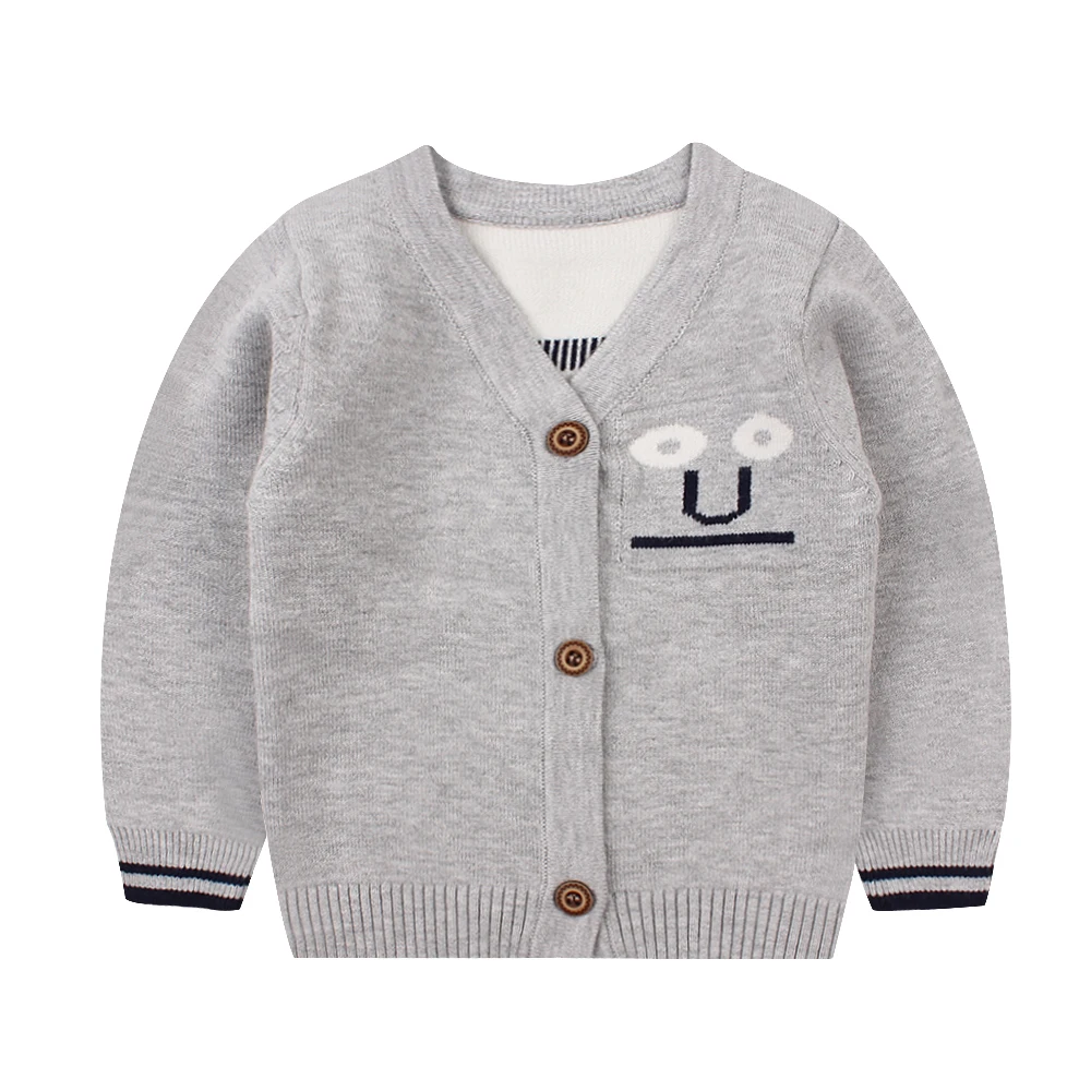 Warm Knitted Baby Sweater Long Sleeve V-Neck Infant Baby Cardigan Autumn Winter Sweater For Boys 0-9 Months Baby Boys Clothing (14)