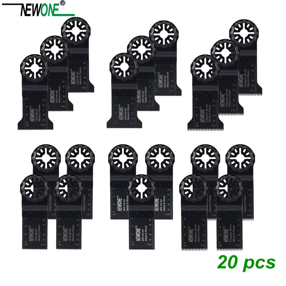NEWONE E cut Multi Tool Blade Set 20 Piece Oscillating Tool Blades Wood