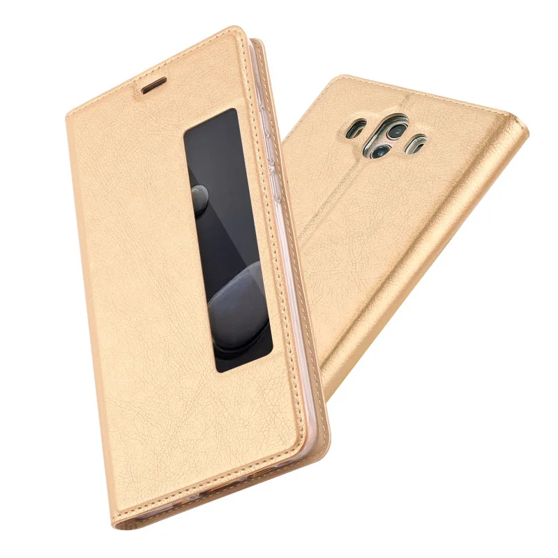 

Mate10 Retro PU Leather Cover for Huawei Mate 10 Mate10 Flip Full Protecion Card Slot Case for huawei mate10 Smart Window Shell
