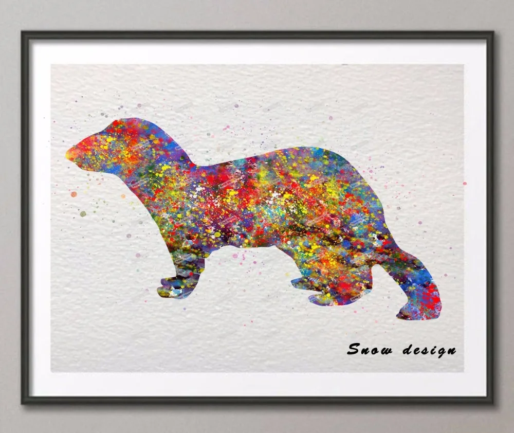 DIY Rikivity оригинальная Картина на холсте хорька животное настенный плакат печатные