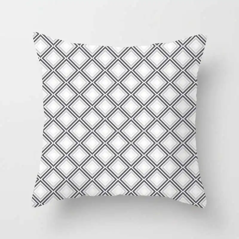 Nordic black and white geometric plaid stripes cushion cover (16)
