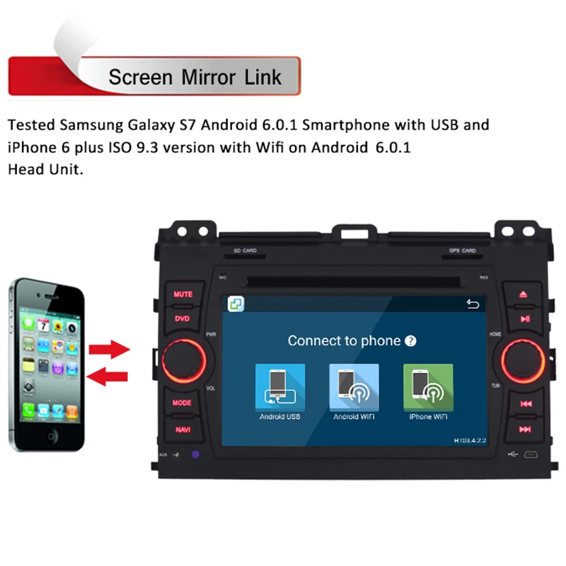 Perfect New 7" Quad Core Car Stereo Radio GPS Navigation Android 8.1 Audio For Toyota Prado GPS Capacitive Touch Screen Radio With Maps 3