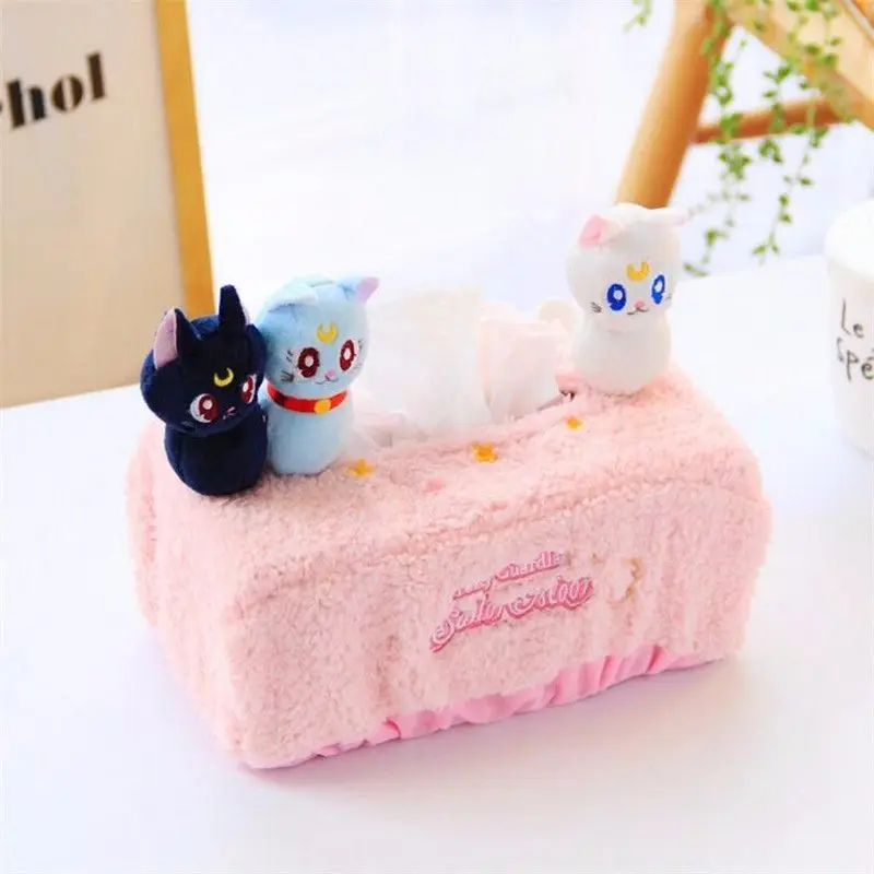 

2018 Anime Sailor Moon Luna Tissue Box Holder Plush Napkin Box Paper Towel Box Gift