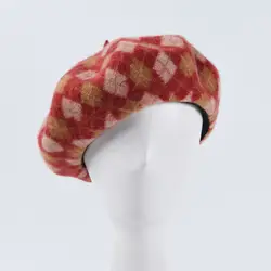 100% шерсть головной убор в клетку шапки женские зимние женские 2019 новые модные Осенние Теплые Восьмиугольные кепки Ретро маляр шляпа