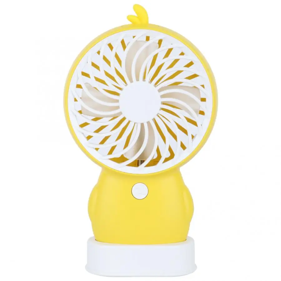 

Air Conditioner Mini Portable USB Charging Fan Cartoon Shape Handheld Desktop Fan Two Wind Speed Yellow Wall Fan