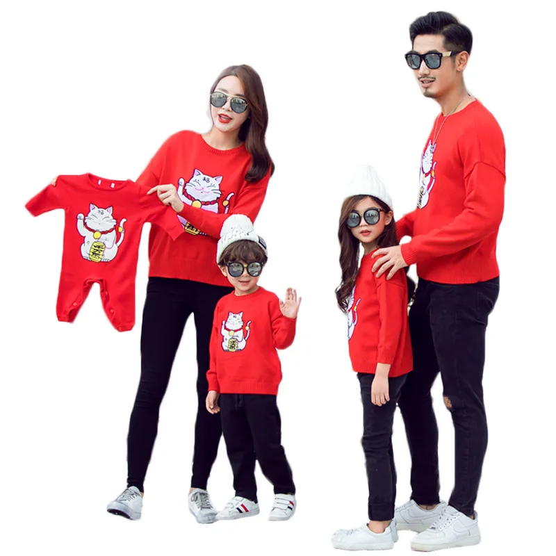 Pull à Col Roulé Pour Couple Amoureux Tenue Assortie Pour Famille Vêtements De Noël Pour Enfants Pull Tricoté Avec Dessin Animé Pour Garçons Et Filles Aliexpress