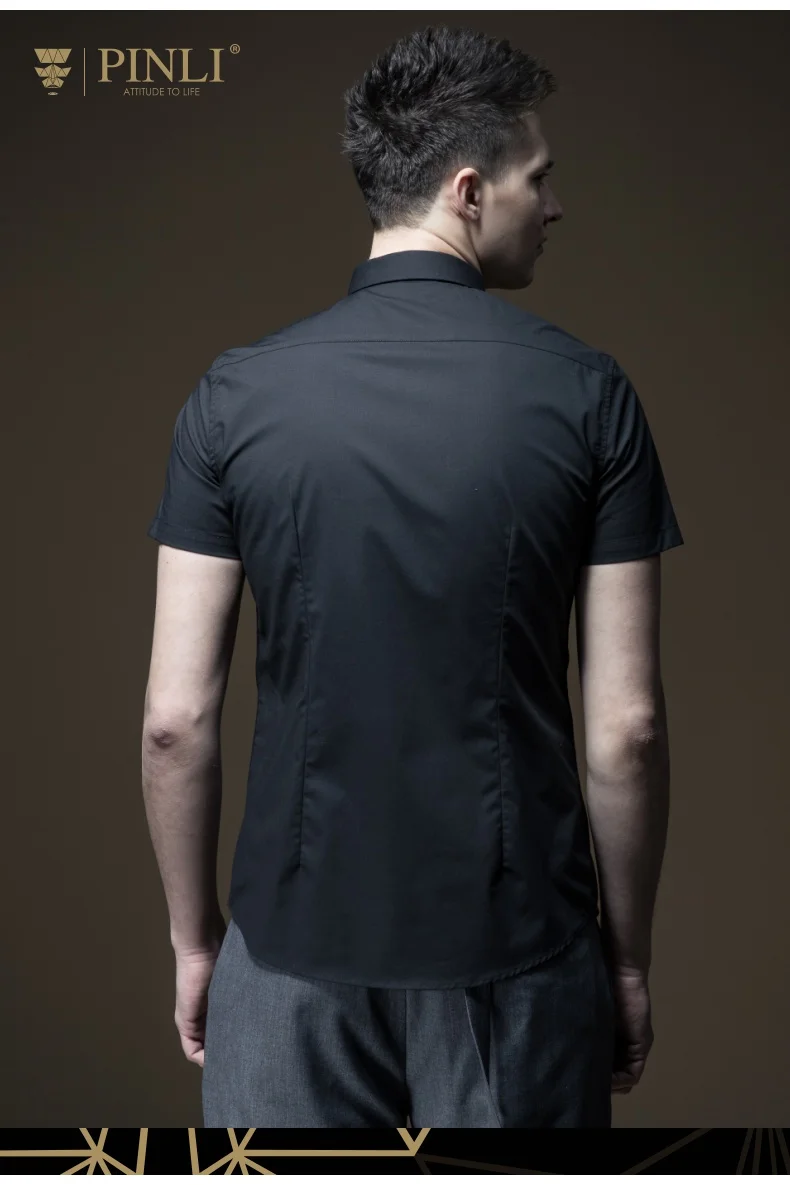 2019 Camisas Para мужской для мужчин рубашка Pinli Новые Летние продукты для одежда, повседневное с короткими рукавами и B182313290