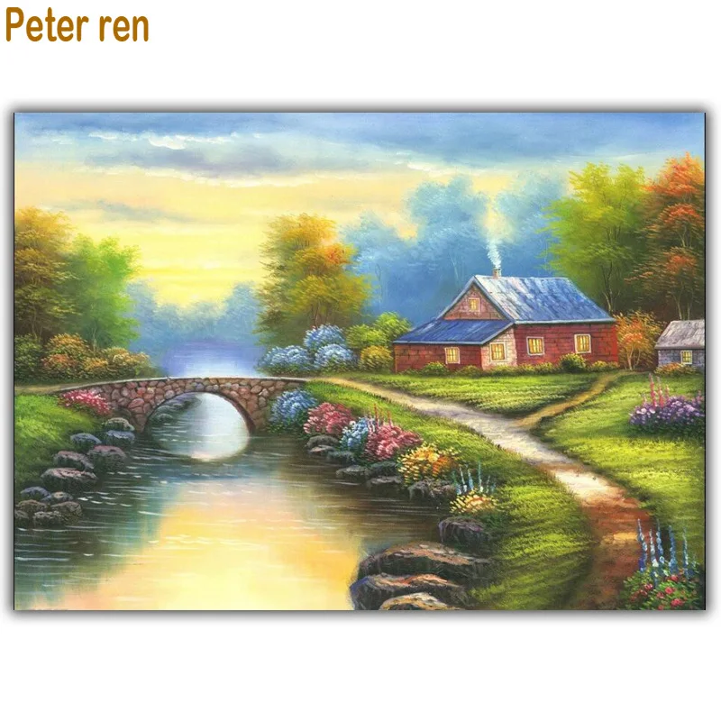 Peter ren Rural farm Diamond painting DIY Embroidery Landscape Full square diamond pattern Mosaic resin rhinestone icons | Дом и сад