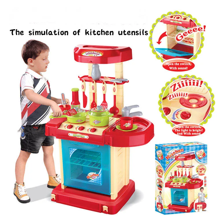 

Pretend Play Kitchen Toys girls toys Suitcase childrenboys and girls simulation kitchen utensils educational toys for children