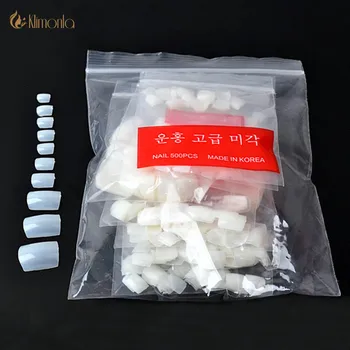 

500PCS/Bag Acrylic False Nail Art Tips Toe Artificial Full Cover Toenails Pedicure Nail for Foot Short Tip Professional Salon