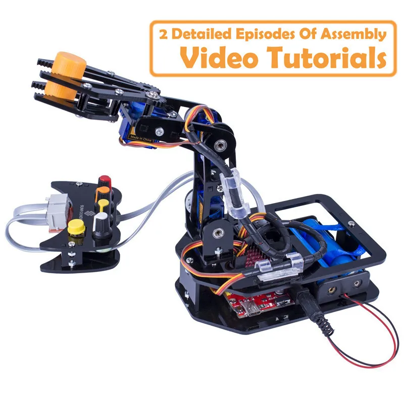 SunFounder RC Programmable Robot Elctronic Robotic Arm Kit 4-Axis Servo Control Rollarm for Arduino DIY Robot Kit For Children SunFounder RC Programmable Robot Elctronic Robotic Arm Kit 4-Axis Servo Control Rollarm for Arduino DIY Robot Kit For Children