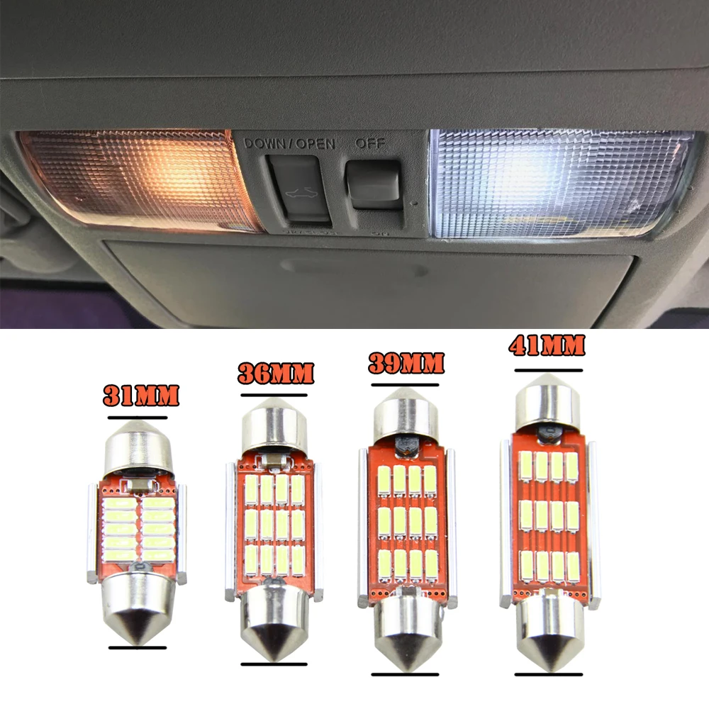 Сменная лампочка Festoon C5W 12 SMD LED 31 мм 36 39 41 4014SMD автомобильный внутренний купол лампа