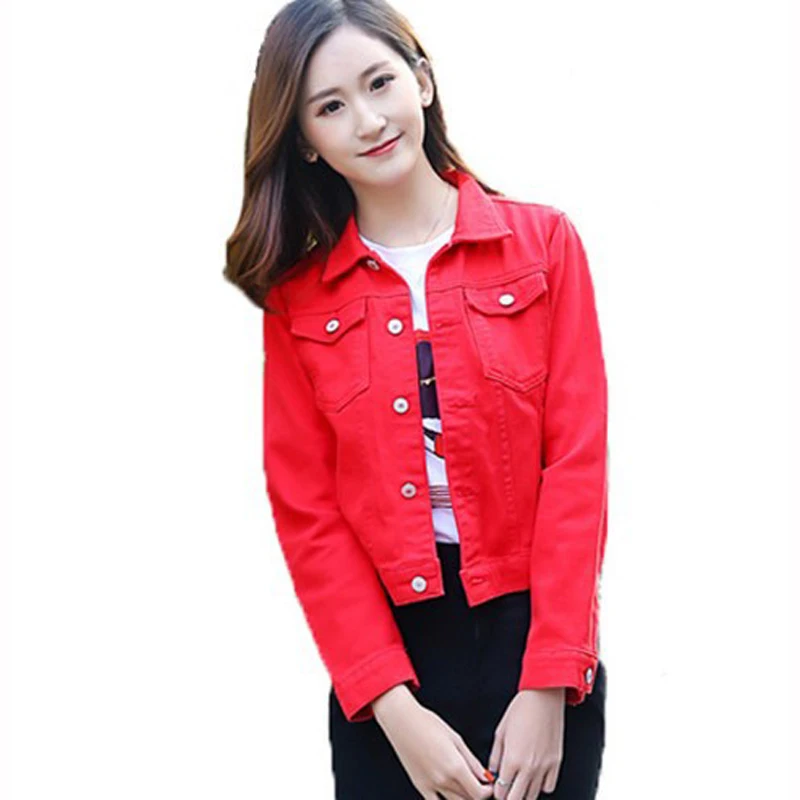 Thin Slim Fit Jeans Coat Short Denim Jacket Longsleeve Women's Clothing 2019 Fashionable Streetwear