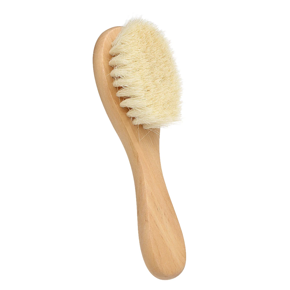 New Baby Hairbrush Hair Scalp Massage Comb Wooden Handle Newborn Baby