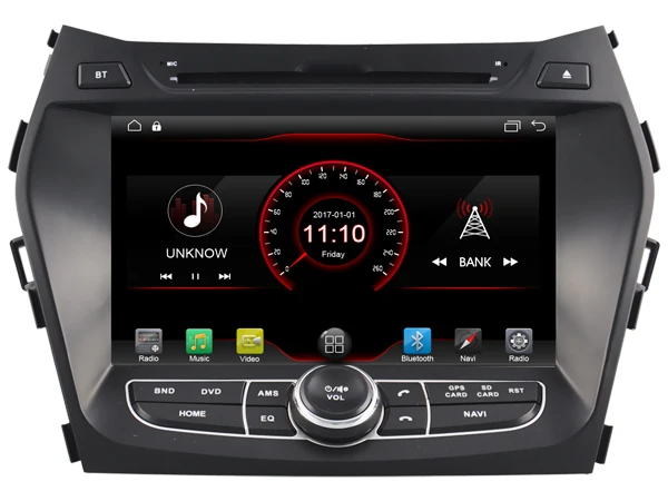 Excellent Navirider car dvd player multimedia autoradio android8.1 wifi gps navigation screen for Hyundai ix45 Santa Fe 2013-2014 headunit 1