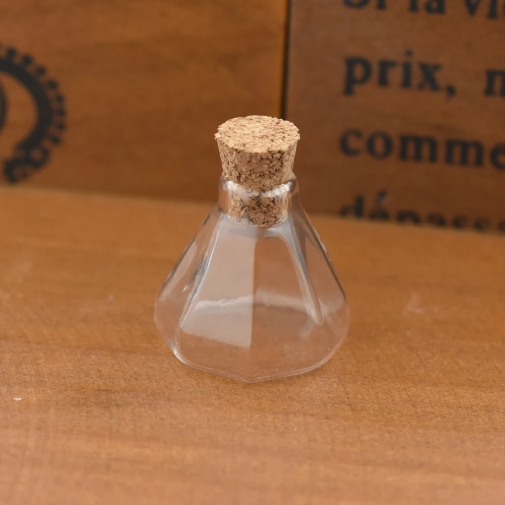 5 штук восьмиугольная стеклянная бутылка с пробкой стеклянный флакон кулон пробивные бутылки Бутылка желаний Ожерелье Подвеска ручной работы ювелирных изделий
