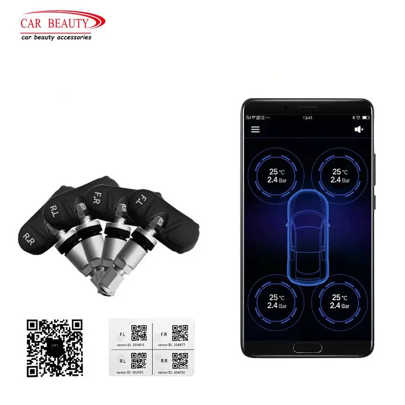 

Built in Sensor Car Bluetooth Tire Pressure Monitoring System Phone APP Real-Time Display Auto Security Alarm TPMS