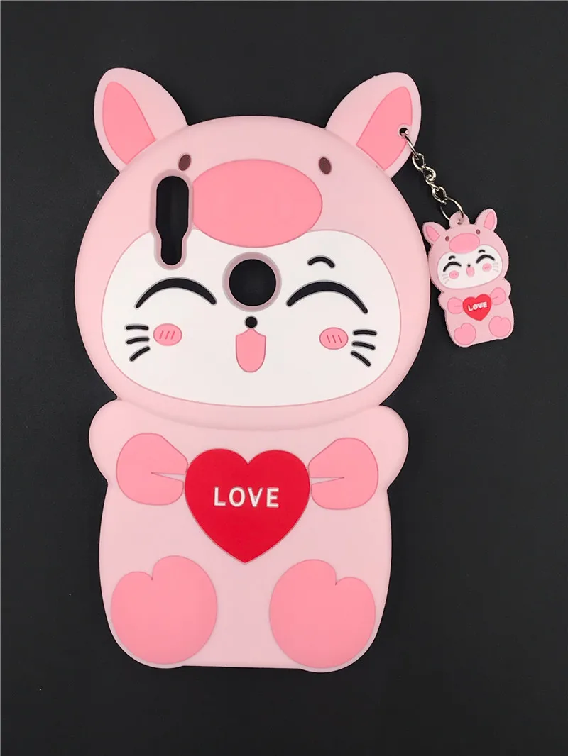 

For Xiaomi Redmi Note 7 New Lovely 3D Cartoon cat love heart Pendant Soft silicone Phone Case For Xiaomi Redmi Note 7 6.3''
