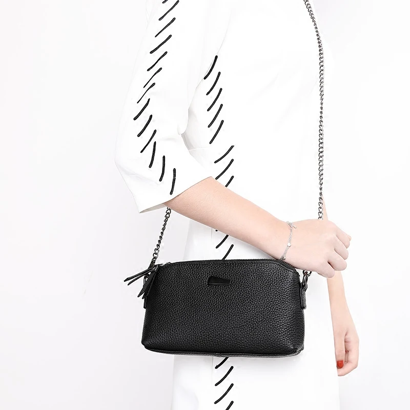 

YISIPIN Female First layer cowhid Clutch Totes Women Shoulder bag Leather Messenger Bags fashion lady Satchel bag Handbags