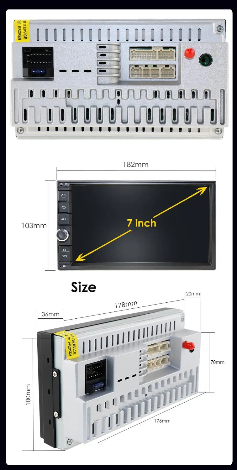 2 Din 7 дюймов, Восьмиядерный, Универсальный Android 9,0, 2 Гб ОЗУ, 32 Гб ПЗУ, автомобильное радио, стерео, gps навигация, WiFi, 1024*600, сенсорный экран, 2din, автомобильный ПК