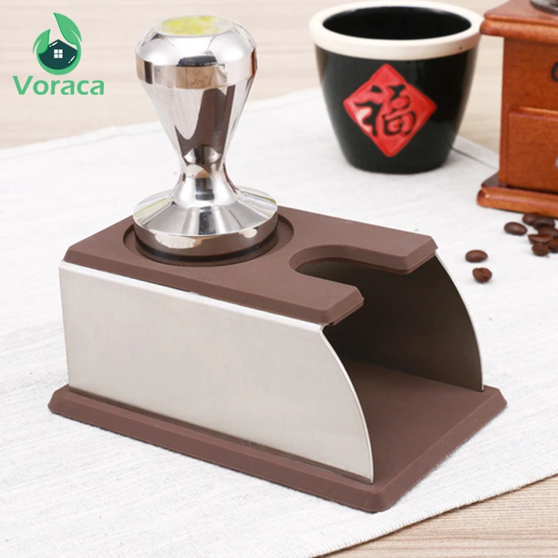 

Coffee Tamper Holder DIY Stainless Steel Silicone Espresso Base Tamping Holder Rack Shelf Coffee Tamper Stand Accessories Tools