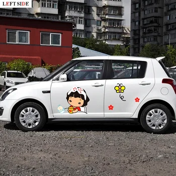 

LEFT SIDE Car Stickers For Both Sides Cute Girl Car-Styling Waterproof Car Cover Stickers Not Hurt The Car Paint High Quality
