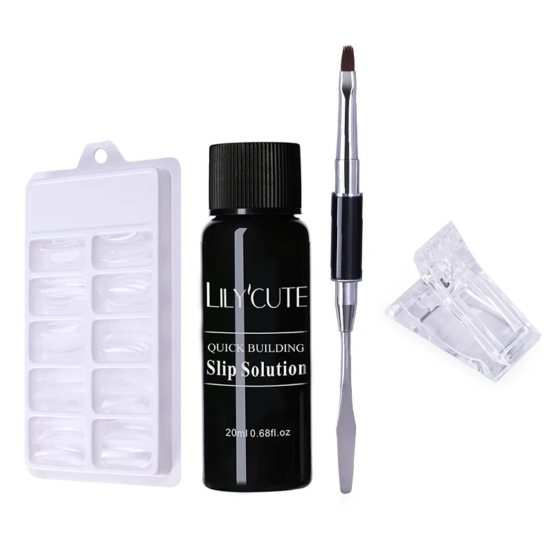 

LILYCUTE Poly Extension Gel Quick Building Slip Solution Nail Tips Clip Finger Extension UV LED Plastic Builder Nail Art Tools