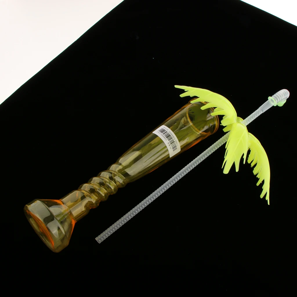 Palm Tree Luau Yard Cups with Straw Cap - for Margaritas, Cold Drinks, Kids Party Supplies