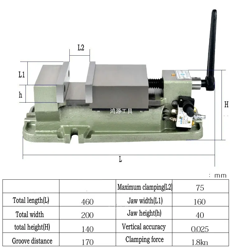 6-inch QT160 точность пневматические плоскогубцами обрабатывающий центр/тяжелые машины/фрезерный станок пневматические фанеры зажим