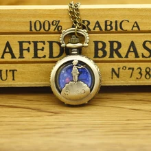 Мини Маленький принц Бронзовый кварцевые карманные часы аналоговый кулон ожерелье унисекс подарки для детей