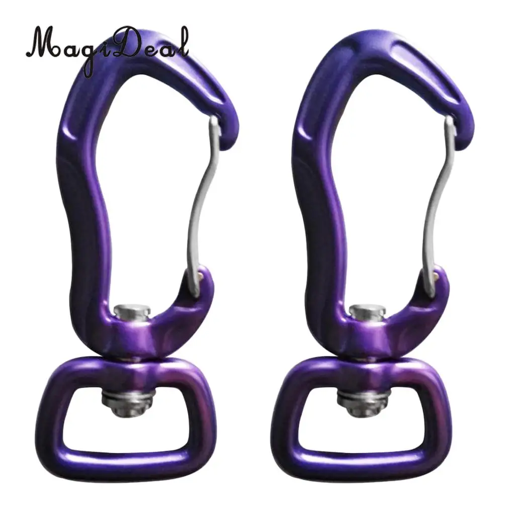 Outdoor 1 Pair Rock Tree Climbing Swivel Carabiner Hanging Connect Hook Camping 71/76mm round eye for Camping Caving Climbing