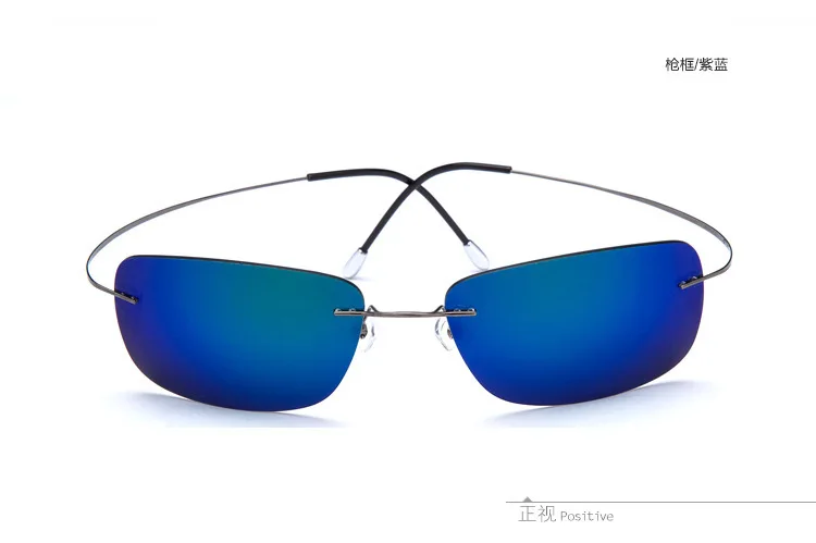 Титановые прямоугольные солнцезащитные очки без оправы, супер светильник, фирменный дизайн, Мужские поляризационные солнцезащитные очки Gafas