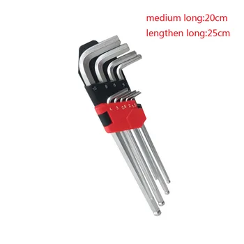 

9PC Hex Keys set Universal Prefessional Long ball End hex Keys Metric Lengthen the hexagon with ball head Torque Wrench Spanner