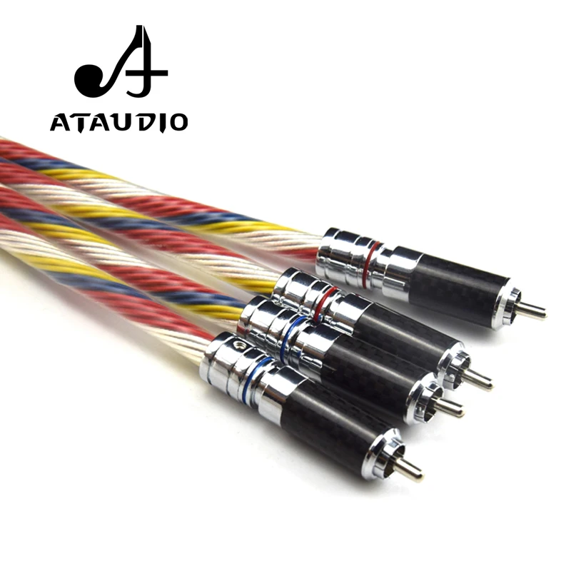ATAUDIO Hifi посеребренный 2rca штекер к кабель Hi end красочный 6N 2 RCA кабель|rca cable|2 rca cable2 |