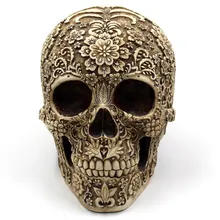 Украшения на голову на Хэллоуин украшение в виде черепа настольное украшение для творчества из пластика скелет головы вечерние пугающая маска домашний бар Статуи скульптуры