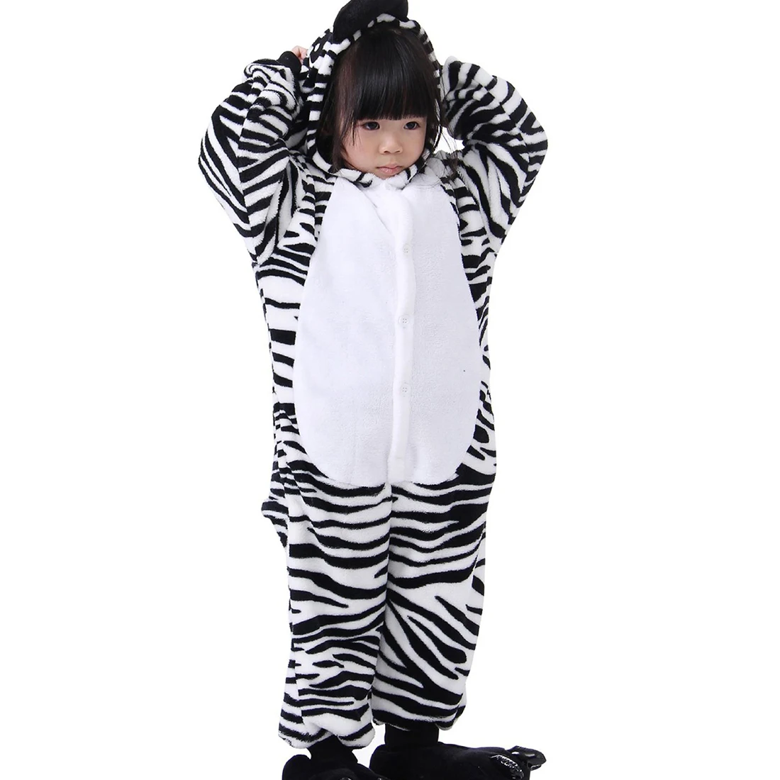 Black White Zebra animal Child Unisex Girls Boys Night Costume Onesies