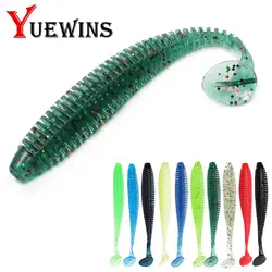 1 шт, 95 мм 2,9g искусственный крючок для рыбной ловли Swimbaits рыболовные черви личинки T хвост воблеры соленый запах приманка для щуки приманки