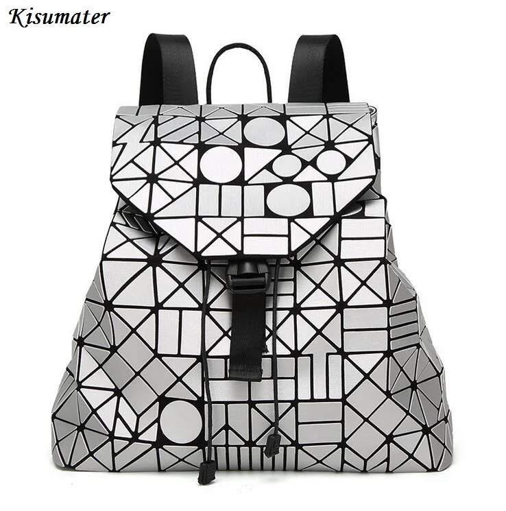 Kisumater 2017 New Matt Surface Geometric backpack famous logo bag Student s school packback women backpack