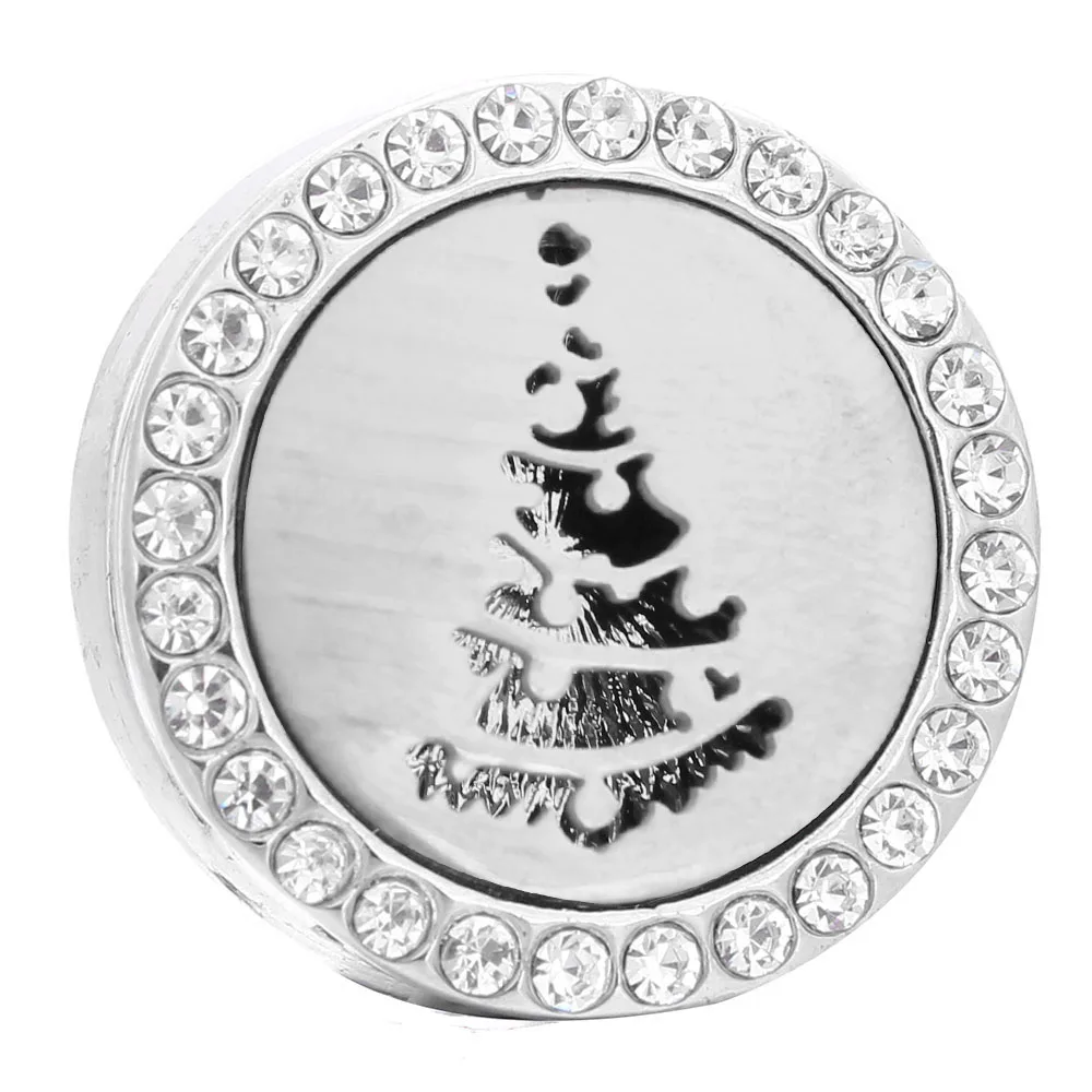 

Aromatherapy 18mm Snap Buttons Perfume Locket Stainless Steel Essential Oil Diffuser Christmas Tree Snap Button Bracelet Jewelry
