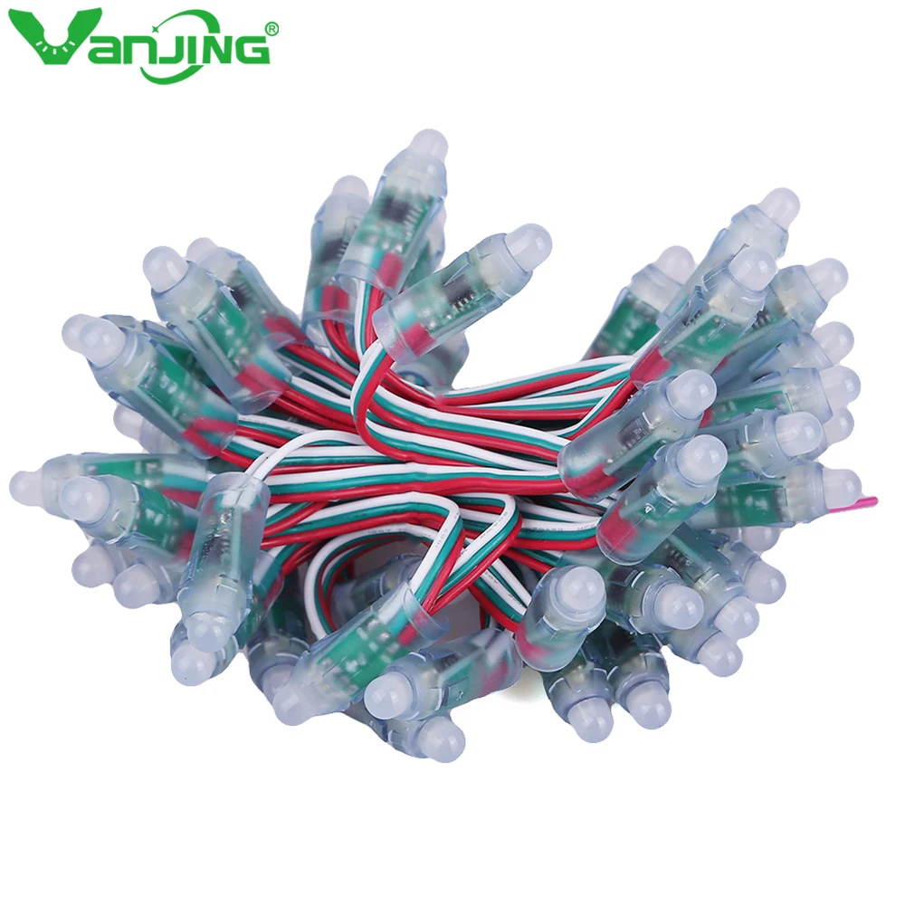 

50pcs/lot WS2811 LED Pixels Module RGB 12mm String LED Light 5V LED Module IP68 Waterproof Point Lights LED Nodes