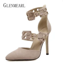 2017 New Fashion Sexy High Heel Women Shoes Sandals Pumps Brand Pointed Toe Thin Heel Ankle
