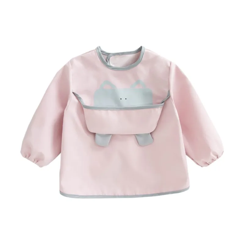 Baby Waterproof Bibs Full Sleeve Children Apron Long Sleeve Feeding Smock Bibs Kids Eating Breastplate Kid Baby Cloth Stuff