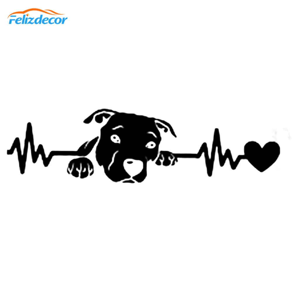 Виниловая наклейка Love My Pitbull Heartbeat LifeLine для автомобиля наклейки на заднее лобовое