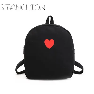 

STANCHION Women Backpack Mini Fashion Fresh Candy Color Bag Cute Sweet Heart Canvas Backpack