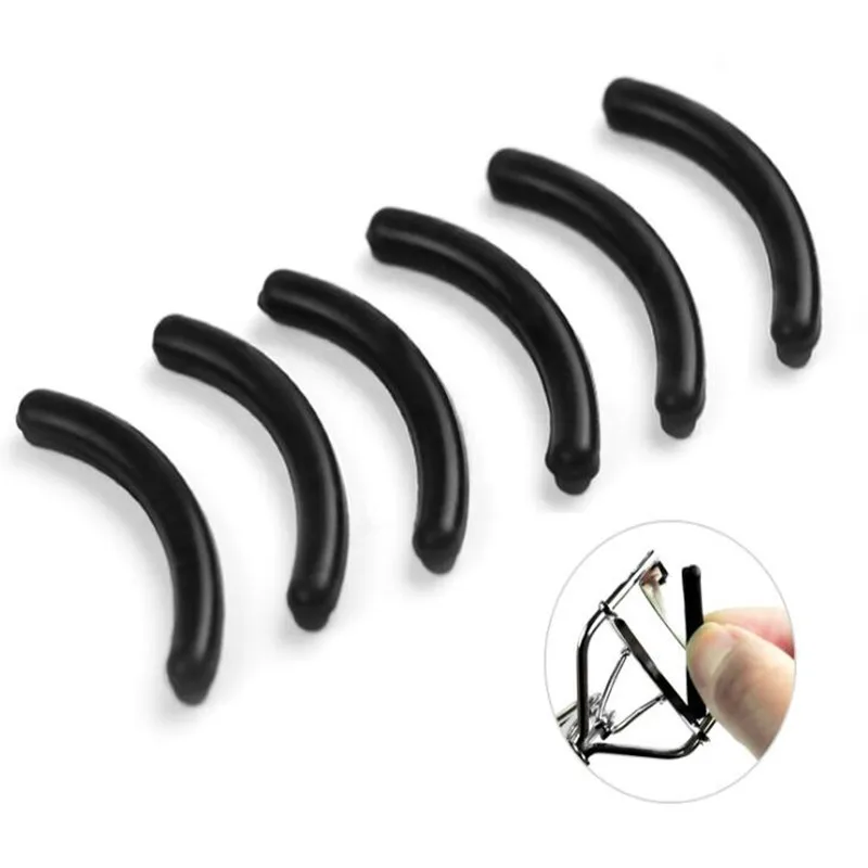 

New 12 Pcs Black Rubber Makeup Tool Eyelash Curler Replacement Pads for Lady